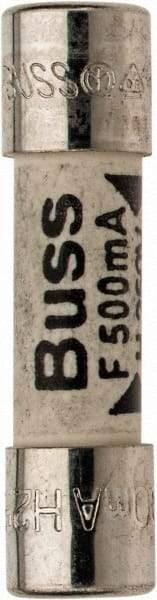 Cooper Bussmann - 250 VAC, 32 VDC, 0.5 Amp, Fast-Acting Miniature Ceramic Fuse - 20mm OAL, 5mm Diam - All Tool & Supply