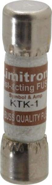 Cooper Bussmann - 600 VAC, 1 Amp, Fast-Acting General Purpose Fuse - Fuse Holder Mount, 1-1/2" OAL, 100 at AC kA Rating, 13/32" Diam - All Tool & Supply