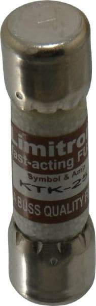 Cooper Bussmann - 600 VAC, 25 Amp, Fast-Acting General Purpose Fuse - Fuse Holder Mount, 1-1/2" OAL, 100 at AC kA Rating, 13/32" Diam - All Tool & Supply