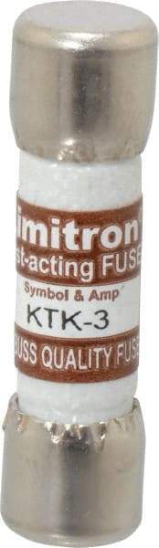 Cooper Bussmann - 600 VAC, 3 Amp, Fast-Acting General Purpose Fuse - Fuse Holder Mount, 1-1/2" OAL, 100 at AC kA Rating, 13/32" Diam - All Tool & Supply