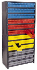 Quantum Storage - 108 Bin Closed Shelving System - 36 Inch Overall Width x 12 Inch Overall Depth x 75 Inch Overall Height, Yellow High Impact Polystyrene Bins - All Tool & Supply