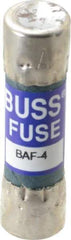 Cooper Bussmann - 250 VAC, 4 Amp, Fast-Acting General Purpose Fuse - Fuse Holder Mount, 1-1/2" OAL, 10 at 125 V kA Rating, 13/32" Diam - All Tool & Supply