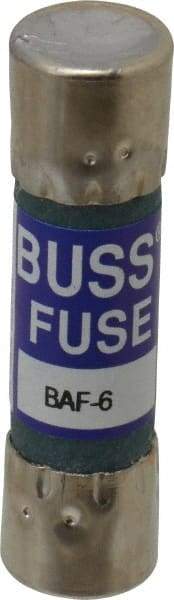 Cooper Bussmann - 250 VAC, 6 Amp, Fast-Acting General Purpose Fuse - Fuse Holder Mount, 1-1/2" OAL, 10 at 125 V kA Rating, 13/32" Diam - All Tool & Supply