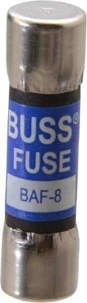 Cooper Bussmann - 250 VAC, 8 Amp, Fast-Acting General Purpose Fuse - Fuse Holder Mount, 1-1/2" OAL, 10 at 125 V kA Rating, 13/32" Diam - All Tool & Supply