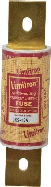 Cooper Bussmann - 600 VAC, 125 Amp, Fast-Acting General Purpose Fuse - Bolt-on Mount, 5-3/4" OAL, 200 (RMS) kA Rating, 1-5/8" Diam - All Tool & Supply