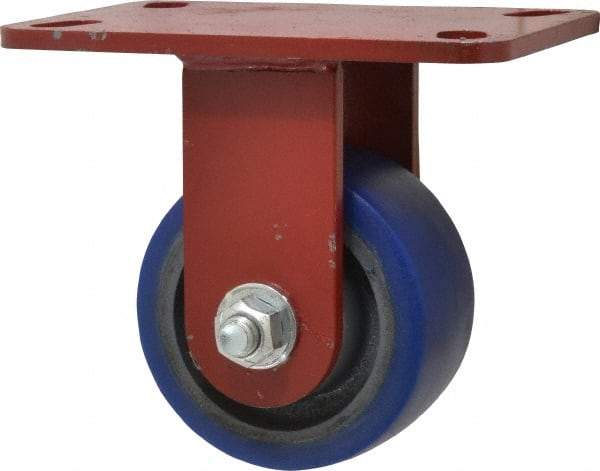 Hamilton - 4" Diam x 2" Wide x 5-5/8" OAH Top Plate Mount Rigid Caster - Polyurethane, 600 Lb Capacity, Precision Sealed Bearing, 4-1/2 x 6-1/2" Plate - All Tool & Supply