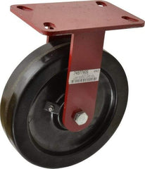 Hamilton - 8" Diam x 2" Wide x 9-3/4" OAH Top Plate Mount Rigid Caster - Phenolic, 1,400 Lb Capacity, Roller Bearing, 4-1/2 x 6-1/2" Plate - All Tool & Supply