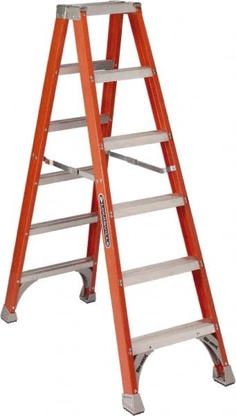 Louisville - 9 Steps, 10' High, Type IA Rating, Fiberglass Step Ladder - All Tool & Supply