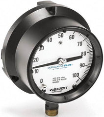 Ashcroft - 6" Dial, 1/4 Thread, 30-0-300 Scale Range, Pressure Gauge - Lower Connection Mount, Accurate to 0.5% of Scale - All Tool & Supply