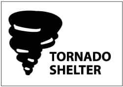 NMC - "Tornado Shelter", 10" Long x 14" Wide, Aluminum Safety Sign - Rectangle, 0.04" Thick, Use for Accident Prevention - All Tool & Supply