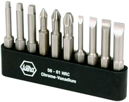 10 Piece - Slotted 3.0; 4.5; 5.5; 6.5mm; Phillips 1; 2; 3 and Square 1; 2; 3 - Power Bit Belt Pack With Holder - All Tool & Supply