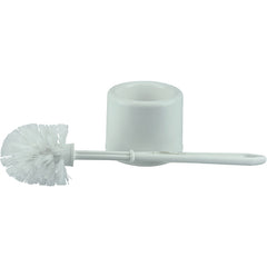 Toilet Bowl Brush Set, White Plastic Fill, Plastic Handle and Holder - All Tool & Supply