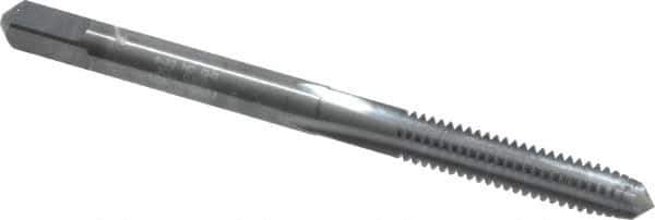 Made in USA - #8-32 UNC 2B 4 Flute Bright Finish Solid Carbide Straight Flute Standard Hand Tap - Plug, Right Hand Thread, 2-1/8" OAL, 3/4" Thread Length, H3 Limit, Oversize - Exact Industrial Supply