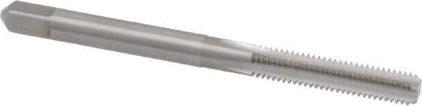 Made in USA - #10-32 UNF 2B 4 Flute Bright Finish Solid Carbide Straight Flute Standard Hand Tap - Bottoming, Right Hand Thread, 2-3/8" OAL, 7/8" Thread Length, H3 Limit, Oversize - Exact Industrial Supply