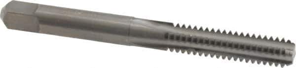 Made in USA - 1/4-20 UNC 3B 4 Flute Bright Finish Solid Carbide Straight Flute Standard Hand Tap - Bottoming, Right Hand Thread, 2-1/2" OAL, 1" Thread Length, H3 Limit, Oversize - Exact Industrial Supply