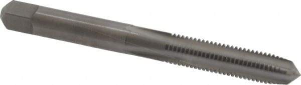 Made in USA - 1/4-28 UNF 3B 4 Flute Bright Finish Solid Carbide Straight Flute Standard Hand Tap - Plug, Right Hand Thread, 2-1/2" OAL, 1" Thread Length, H3 Limit, Oversize - Exact Industrial Supply