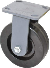 Hamilton - 6" Diam x 2" Wide x 7-1/2" OAH Top Plate Mount Rigid Caster - Phenolic, 1,200 Lb Capacity, Roller Bearing, 4 x 4-1/2" Plate - All Tool & Supply