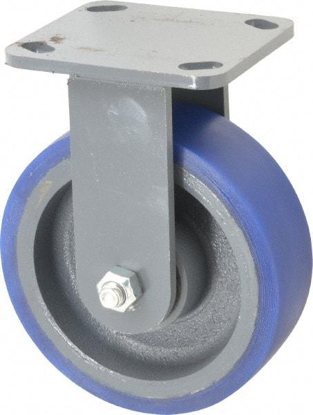 Hamilton - 6" Diam x 2" Wide x 7-1/2" OAH Top Plate Mount Rigid Caster - Polyurethane, 960 Lb Capacity, Precision Sealed Bearing, 4 x 4-1/2" Plate - All Tool & Supply