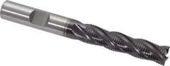 OSG - 3/8" Diam, Fine Pitch, 1-1/2" LOC, 4 Flute Cobalt Roughing Square End Mill - TiAlN Finish, 3-1/4" OAL, 3/8" Shank Diam, Single End, 30° Helix - All Tool & Supply