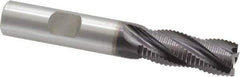 OSG - 1/2" Diam, Fine Pitch, 1-1/4" LOC, 4 Flute Cobalt Roughing Square End Mill - TiAlN Finish, 3-1/4" OAL, 1/2" Shank Diam, Single End, 30° Helix - All Tool & Supply