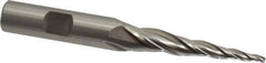 OSG - 5° Taper Angle per Side, 3/32" Small End Diam, 2" LOC, Cobalt 3 Flute Tapered Square End Mill - 4" OAL, 1/2" Shank Diam, Spiral Flute, 25° Helix - All Tool & Supply