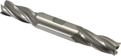 OSG - 11/16", 1-5/8" LOC, 3/4" Shank Diam, 5-5/8" OAL, 4 Flute, Cobalt Square End Mill - Double End, Uncoated, Spiral Flute, 30° Helix, Right Hand Cut, Right Hand Flute, Series 542 - All Tool & Supply