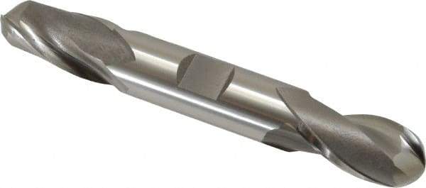 OSG - 5/8" Diam, 1-1/8" LOC, 2 Flute Cobalt Ball End Mill - Uncoated, Double End, 4-1/2" OAL, 5/8" Shank Diam, Spiral Flute - All Tool & Supply