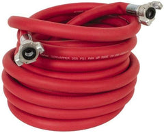 Parker - 3/4" ID x 1-7/64" OD 50' Long Jackhammer Hose - Universal Style Coupling Ends, 200 Working psi, -40 to 212°F, Red - All Tool & Supply