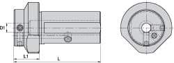 Kennametal - 3/8 Inch Hole Diameter, KM63XMZ Outside Modular Connection, Boring Bar Reducing Adapter - 1.181 Inch Projection, 1.42 Inch Nose Diameter, 4.13 Inch Overall Length, Through Coolant - Exact Industrial Supply