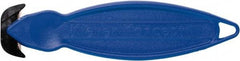 Klever Innovations - Fixed Safety Cutter - 1-1/4" Carbon Steel Blade, Blue Plastic Handle, 1 Blade Included - All Tool & Supply