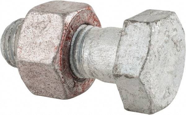 Value Collection - 3/4-10 Thread, 2" Length Under Head, Steel Hex Head Bolt - Hot Dipped Galvanized Coated, UNC Thread, ASTM A325 - All Tool & Supply