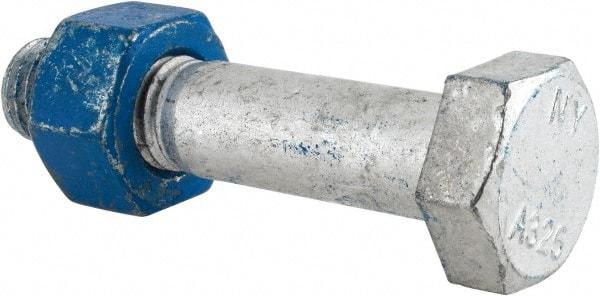 Value Collection - 3/4-10 Thread, 3-1/2" Length Under Head, Steel Hex Head Bolt - Hot Dipped Galvanized Coated, UNC Thread, ASTM A325 - All Tool & Supply