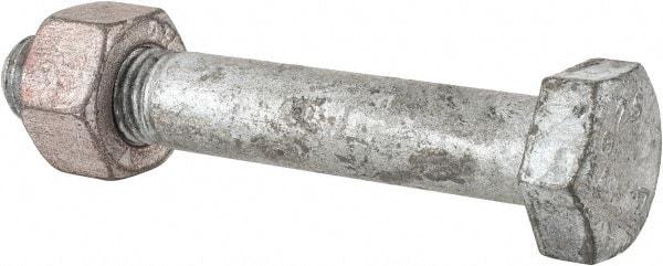 Value Collection - 3/4-10 Thread, 4-3/4" Length Under Head, Steel Hex Head Bolt - Hot Dipped Galvanized Coated, UNC Thread, ASTM A325 - All Tool & Supply