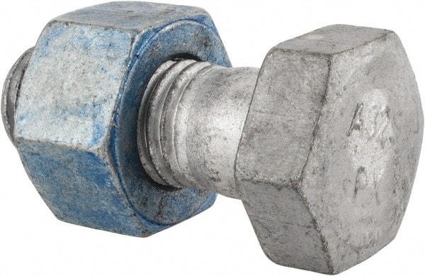 Value Collection - 7/8-9 Thread, 2-1/4" Length Under Head, Steel Hex Head Bolt - Hot Dipped Galvanized Coated, UNC Thread, ASTM A325 - All Tool & Supply