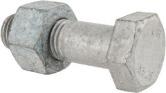 Value Collection - 1-8 Thread, 3-1/2" Length Under Head, Steel Hex Head Bolt - Hot Dipped Galvanized Coated, UNC Thread, ASTM A325 - All Tool & Supply