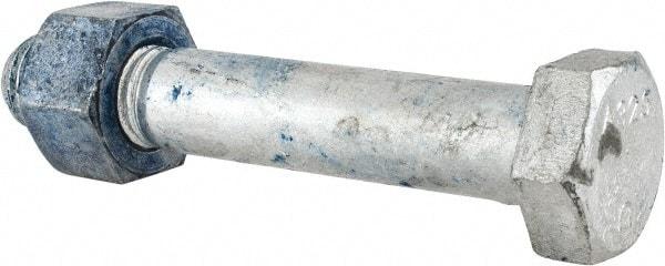 Value Collection - 1-8 Thread, 6" Length Under Head, Steel Hex Head Bolt - Hot Dipped Galvanized Coated, UNC Thread, ASTM A325 - All Tool & Supply