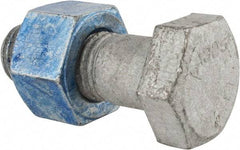 Value Collection - 1-1/8 - 7 Thread, 3-1/4" Length Under Head, Steel Hex Head Bolt - Hot Dipped Galvanized Coated, UNC Thread, ASTM A325 - All Tool & Supply