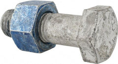 Value Collection - 1-1/8 - 7 Thread, 3-3/4" Length Under Head, Steel Hex Head Bolt - Hot Dipped Galvanized Coated, UNC Thread, ASTM A325 - All Tool & Supply