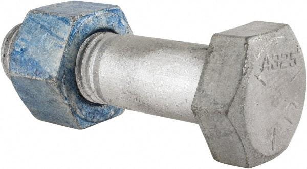 Value Collection - 1-1/8 - 7 Thread, 4-1/4" Length Under Head, Steel Hex Head Bolt - Hot Dipped Galvanized Coated, UNC Thread, ASTM A325 - All Tool & Supply