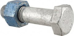 Value Collection - 1-1/8 - 7 Thread, 4-3/4" Length Under Head, Steel Hex Head Bolt - Hot Dipped Galvanized Coated, UNC Thread, ASTM A325 - All Tool & Supply