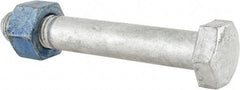 Value Collection - 1-1/8 - 7 Thread, 7-1/2" Length Under Head, Steel Hex Head Bolt - Hot Dipped Galvanized Coated, UNC Thread, ASTM A325 - All Tool & Supply