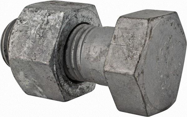 Value Collection - 1-1/4 - 7 Thread, 3-1/4" Length Under Head, Steel Hex Head Bolt - Hot Dipped Galvanized Coated, UNC Thread, ASTM A325 - All Tool & Supply