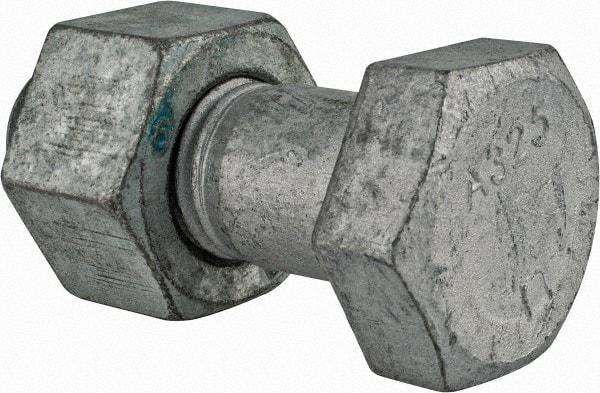 Value Collection - 1-1/4 - 7 Thread, 3-1/2" Length Under Head, Steel Hex Head Bolt - Hot Dipped Galvanized Coated, UNC Thread, ASTM A325 - All Tool & Supply