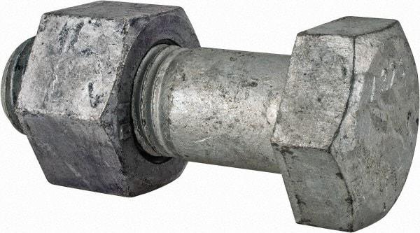 Value Collection - 1-1/4 - 7 Thread, 3-3/4" Length Under Head, Steel Hex Head Bolt - Hot Dipped Galvanized Coated, UNC Thread, ASTM A325 - All Tool & Supply