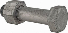 Value Collection - 1-1/4 - 7 Thread, 5" Length Under Head, Steel Hex Head Bolt - Hot Dipped Galvanized Coated, UNC Thread, ASTM A325 - All Tool & Supply