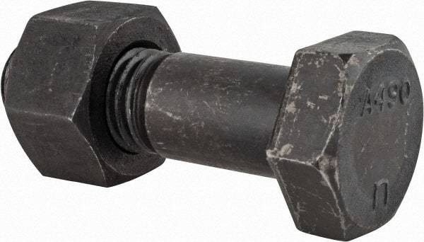 Value Collection - 1-8 Thread, 3-1/2" Length Under Head, Steel Hex Head Bolt - Uncoated, UNC Thread, ASTM A490 - All Tool & Supply