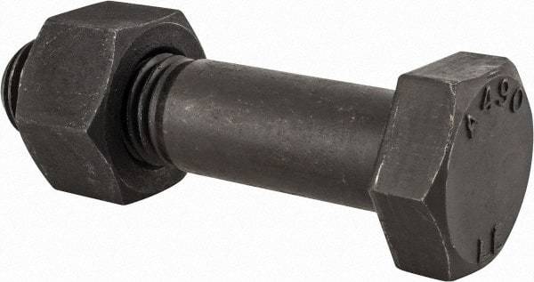 Value Collection - 1-8 Thread, 4-1/4" Length Under Head, Steel Hex Head Bolt - Uncoated, UNC Thread, ASTM A490 - All Tool & Supply