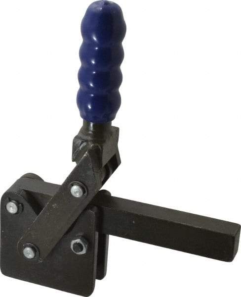 Gibraltar - 2,500 Lb Holding Capacity, Vertical Handle, Manual Hold Down Toggle Clamp - 129° Handle Movement, 199° Bar Opening, Solid Bar, Straight Base, Electro-Plated Zinc, Carbon Steel - All Tool & Supply