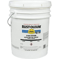 Rust-Oleum - 5 Gal White Flat Finish Industrial Enamel Paint - 210 to 260 Sq Ft per Gal, Interior/Exterior - All Tool & Supply