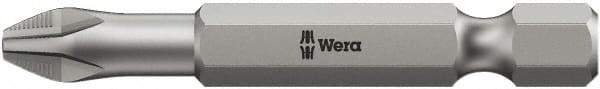 Wera - #2, Hex Drive Phillips Power Screwdriver Bit - 1/4" Drive, 2" OAL - All Tool & Supply